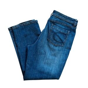 Chicos Platinum Womens Jeans Size 12 (2) Short Blue Denim Bootcut Stretch